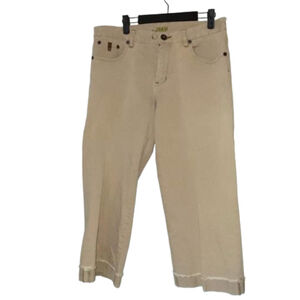 Women's Worn Khaki Tan Cropped Jeans Size 16